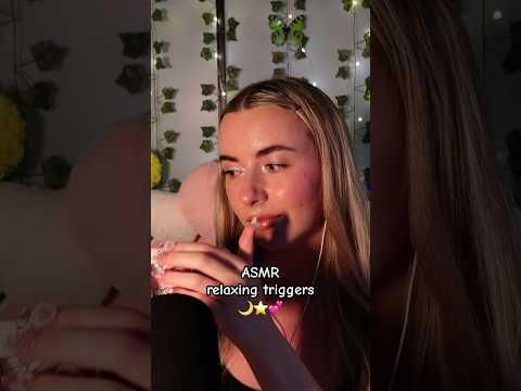 Sleepy ASMR triggers 🌙⭐️💕 #asmrsleep #asmrtapping