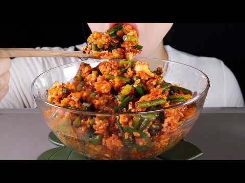 ASMR Garlic Scape Bibimbap | Super Crunchy! | Eating Sounds Mukbang No Talking