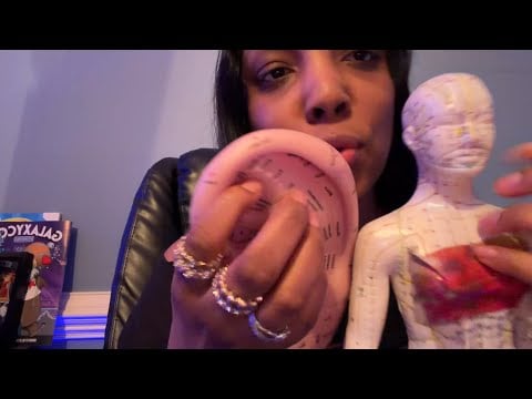 ASMR acupuncture doll and ear massage + scratching