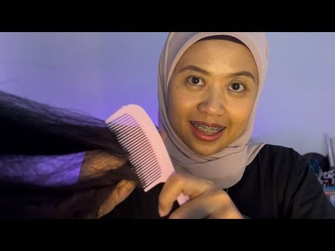 ASMR - That Girl who likes to gossip, plays with your hair (whisper)