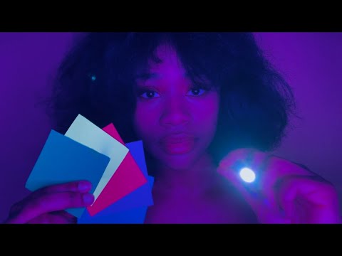 ASMR | CLOSE EYE EXAM - NEON LIGHTS (Whispered, color test, lights, closeup)