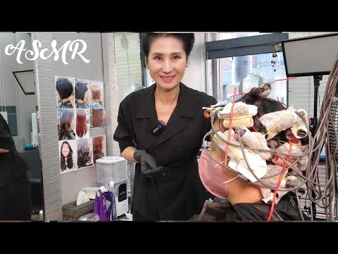미용실 ASMR  디지털 셋팅 오리지날 연화펌   Digital setting original softening perm/Korean hair salon