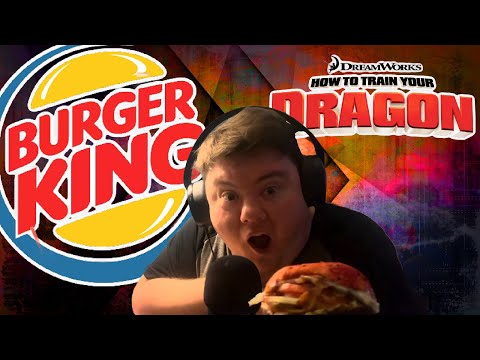 ASMR EATING THE NEW TRAIN YOUR DRAGON MEAL FROM BURGER KING E