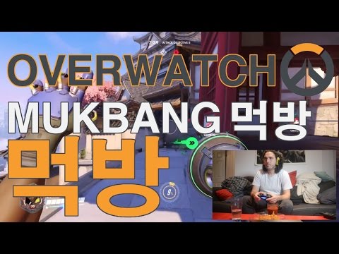 Overwatch Gameplay and Popcorn Shrimp Mukbang 먹방