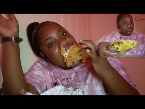 kfc fried chicken and cheese patty ASMR  mukbang