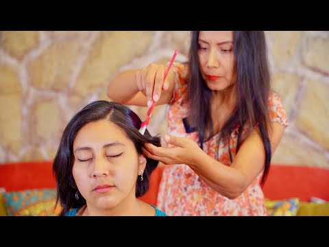 Nelly's gentle whispering ASMR massage, henna art & hair play