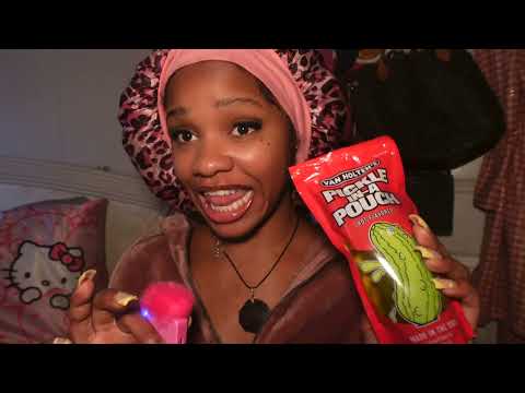 ASMR Chewing Gum & Scratching/ Oiling Scalp NO TALKING