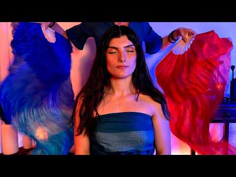 ASMR Pulizia ENERGETICA Ventagli di Seta MASSAGGIO COLLO e SPALLE su persona reale