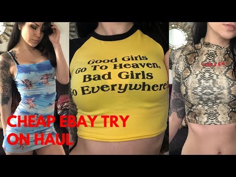 Cheap (ASMR) EBay Try On Haul. Soft Spoken. Crinkling. Crop Tops etc.