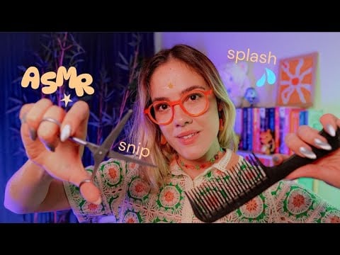 ASMR ✂️💦 Corte de Cabelo com Sons de Tesoura e Água | Para Dormir profundo 😴