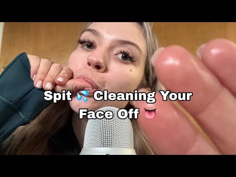 ASMR| Spit Cleaning Your Face & Mic Scratching w/ Layered Mouth Sounds 