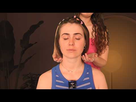 asmr hair clips 🎀 hair play 🎀 hair brushing 🎀 on a real person