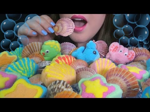 ASMR Under The Sea MARSHMALLOWS  🐳 EXTREMELY Satisfying Eating Sounds!