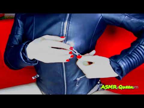 ASMR Queen - sexy outfit | leather jacket zipper ASMR sounds (2019)