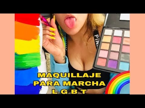 💙💚💛🧡❤️ASMR/ ROLEPLAY TE MAQUILLO PARA LA MARCHA LGBT/  MASCANDO CHICLE❤️🧡💛💚💙