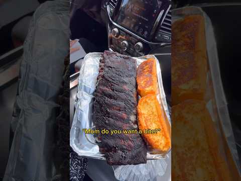 Mom do you want a bite? #food #eating #cake #bbq #mukbang
