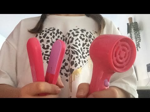 ASMR blow drying, straightening and brushing your hair