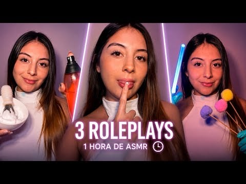 ASMR 3 ROLEPLAY EN 1 HORA / SPIT PAINTING + CORTE DE CABELLO + NERVIOS CRANEALES ✨ Especial 30 K 