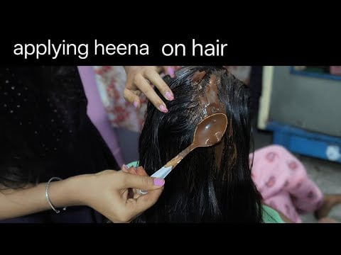 Asmr applying natural hair coloring heena💆‍♀️😌