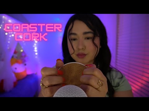 ASMR | 25 mins Coaster cork taping & mouth sounds ( no talking, tapping, mouth sounds)