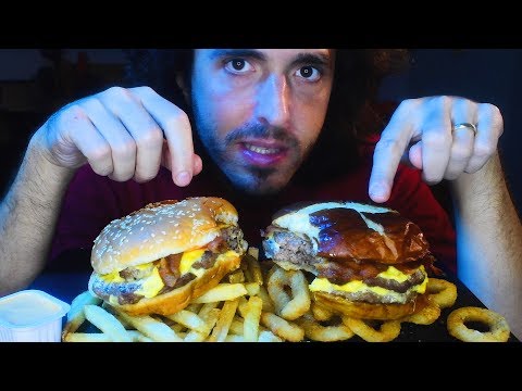 NEW DOUBLE PRETZEL BACON KING VS. BACON KING | Burger King Mukbang | Nomnomsammieboy