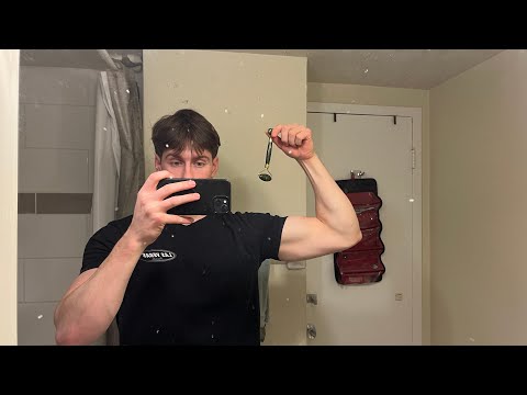 Bodybuilder Uses Jade Roller (No Talking)