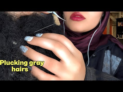 ASMR Girl Behind You in Class Plucks Your Grey Hairs One by One ✨ Scalp Check & Hair Play 💆🏻‍♀️