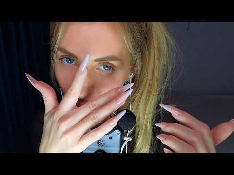 ASMR Close Up Mouth Sounds 👄 Long Nails Hand Movements (Ultra Tingly)