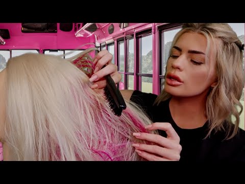 ASMR Kind Popular Girl is Detangling Your Hair On The School Bus  💕  (hair play roleplay)