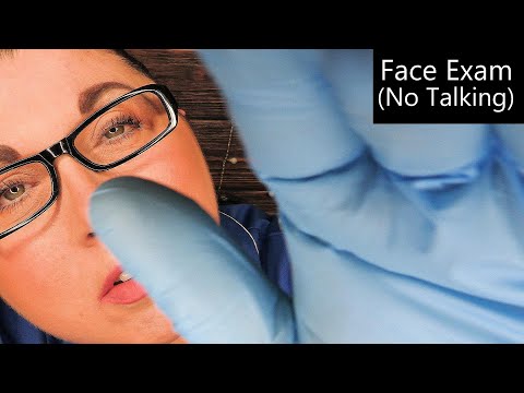 ASMR Face Exam (No Talking, Face Touching, Light Triggers, Gloves) Medical Roleplay