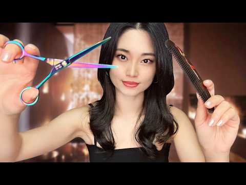 ASMR Relaxing Hair Salon ~ Haircut | Shampoo | Styling