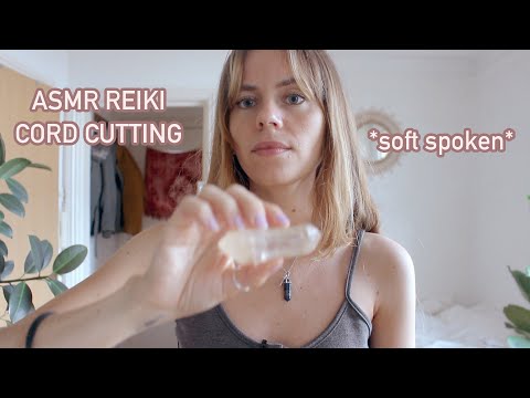 ASMR AURA REIKI for emotional healing | cord cutting, finger fluttering, tapping *soft spoken*