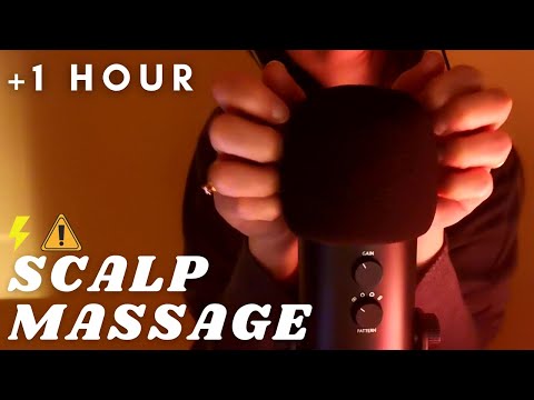 ASMR - [+1 HOUR] FAST and AGGRESSIVE SCALP SCRATCHING MASSAGE | mic scratching foam cover | No talk