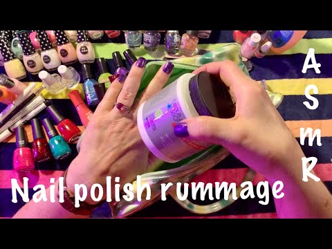 ASMR Rummaging through Nail polish bags (No talking) Soft spoken version later today.