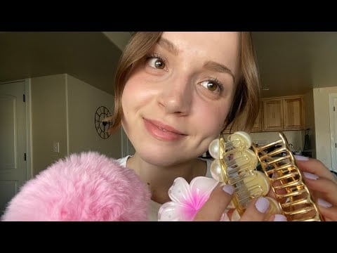 Let Me Clip your Hair Back 💕 ASMR (Claw Clips, Close-Up, Personal Attention) 