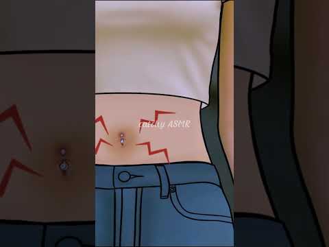 belly button piercing removal, naval cleaning, ASMR treatment animation #asmrsounds #animation #asmr