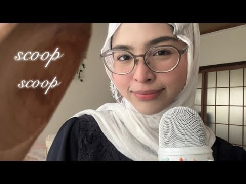 [ASMR] SCOOPING YOUR FACE (MOUTH/BITING SOUNDS, WOODEN SPOON) 🤍