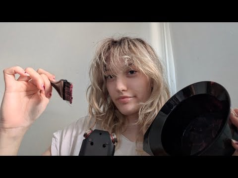POV I'm dying your hair pink ASMR slurping sounds + mouth sounds