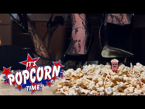 Pea vs. Popcorn! High Heels Crushing Food! Oddly Satisfying ASMR
