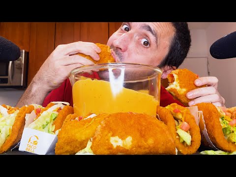 6 TACO BELL NAKED CHICKEN CHALUPAS ! * FRIED CHICKEN SHELL TACOS ! * MUKBANG ASMR