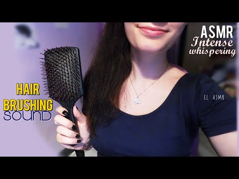 ASMR (italian♥) Intense whispering and hair brushing sound ♡