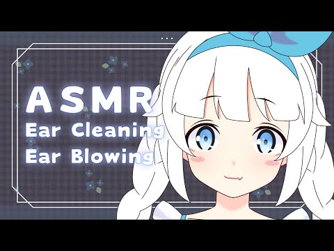 ASMR Ear Cleaning & Ear Blowing 💙 (No Talking)