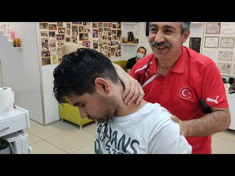 ASMR TURKISH BARBER AMAZING / FACE CLEANING / BACK AND ARM MASSAGE,WASH HAIR WITH MINERAL WATER