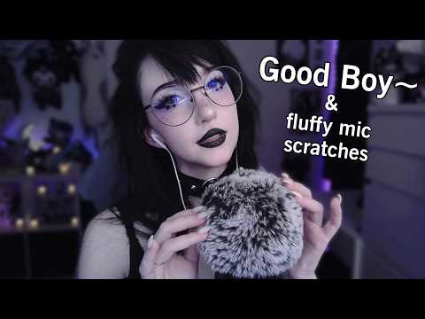 asmr ☾ 30 minutes of fluffy mic scratches & randomly whispering good boy 😇