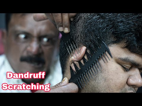 Dandruff Sculp Scratching With Comb | ASMR 3d Sound | Big Eyes Barber Comb Massage And Neck Cracking