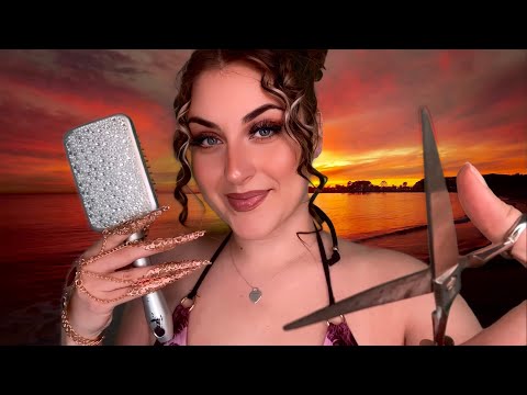 ASMR Deutsch Der beste FRISEUR am Strand🏝100% realistische Sounds (Head Massage,Hair Cut, Brushing)