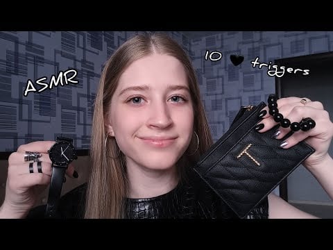 ASMR 10 Black Triggers To Sleep Well  (Tapping, Scratching, Visual...)