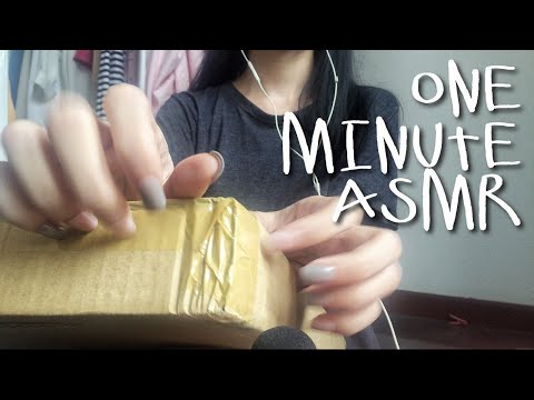 One Minute ASMR ( Fast Tapping on Cardboard Box )