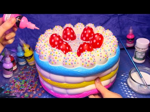 ASMR Giant Trigger Squishy Cake (Whispered Decorating)