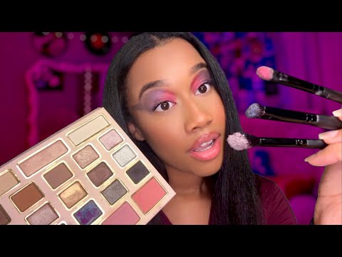 ASMR Girl With Eyeshadow Blindness Does Your Make-up at a Sleepover 👀😴 ASMR Make-up Application